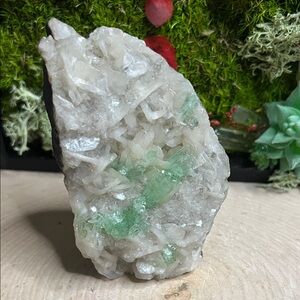 Rare green apophyllite with heulandite India